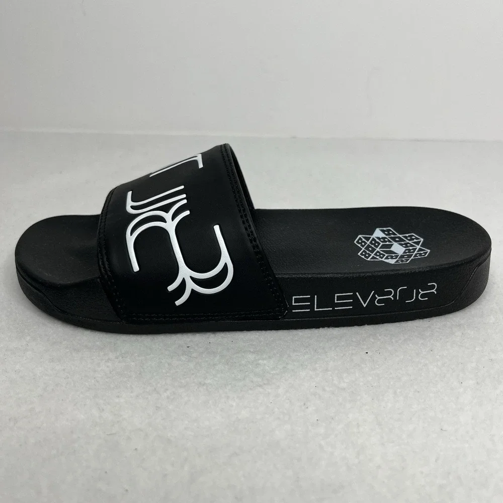 Black Summer Casual Slide Strap Slip On‎ Shower Sandals Men's Size 6